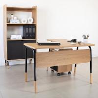 Conjunto Escritório Mesa L Gaveteiro 28002x998x996 Hanover Nero Artesano Hanover Preto - 2