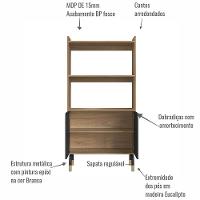 Conjunto Escritório Mesa L Gaveteiro 28002x998x996 Hanover Nero Artesano Hanover Preto - 7