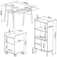 Conjunto Escritório Mesa L Gaveteiro 28002x998x996 Hanover Nero Artesano Hanover Preto - 10