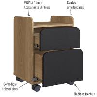 Conjunto Escritorio 3 Peças 988x995x998 Hanover Nero Artesano Hanover Nero - 7