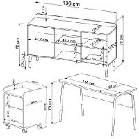Conjunto Escritorio 3 Peças 988x995x998 Hanover Nero Artesano Hanover Nero - 10