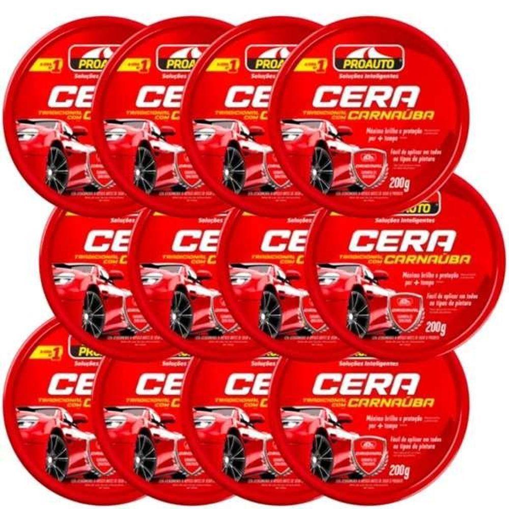 Kit Com 12 Cera Com Carnauba 200grs - Proauto - 1