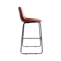 Kit Com 4 Banquetas Oxford Assento Em Couro Ecológico E Base Cromada Fratini Conhaque