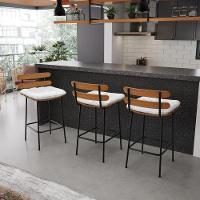 Banqueta Costela Corano Base Metálica Preto Cor Branco - 9