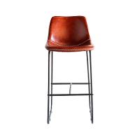 Kit Com 2 Banquetas Oxford Assento Em Couro Ecológico E Base Cromada Fratini Conhaque - 5