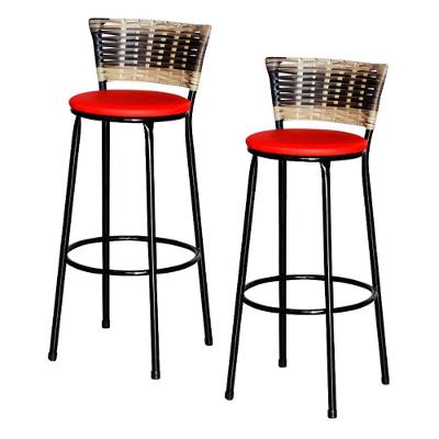 2 Banquetas Alta Para Cozinha Cappuccino Premium Vermelho