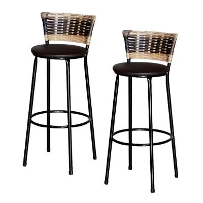2 Banquetas Alta Para Cozinha Cappuccino Premium Marrom