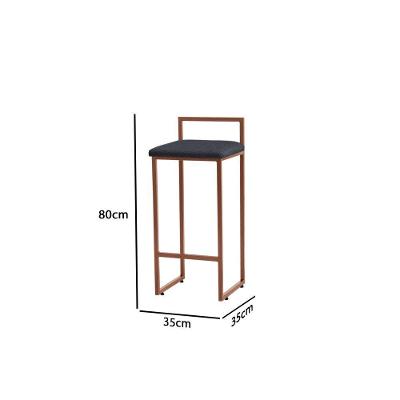 Banqueta Alta Decorativa Pietra Em Linho Com Armação Dourada