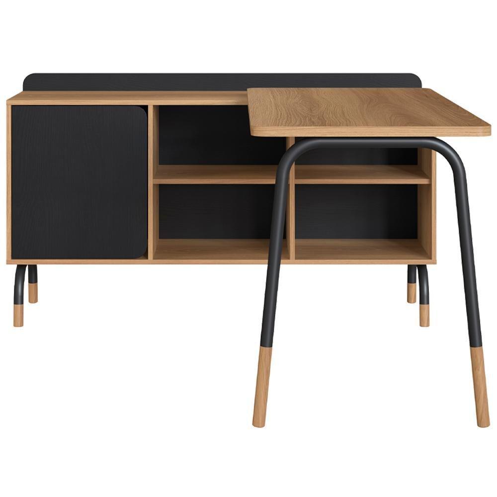 Mesa Escrivaninha Em L 28004 Hanover Nero Artesano Hanover Nero - 3