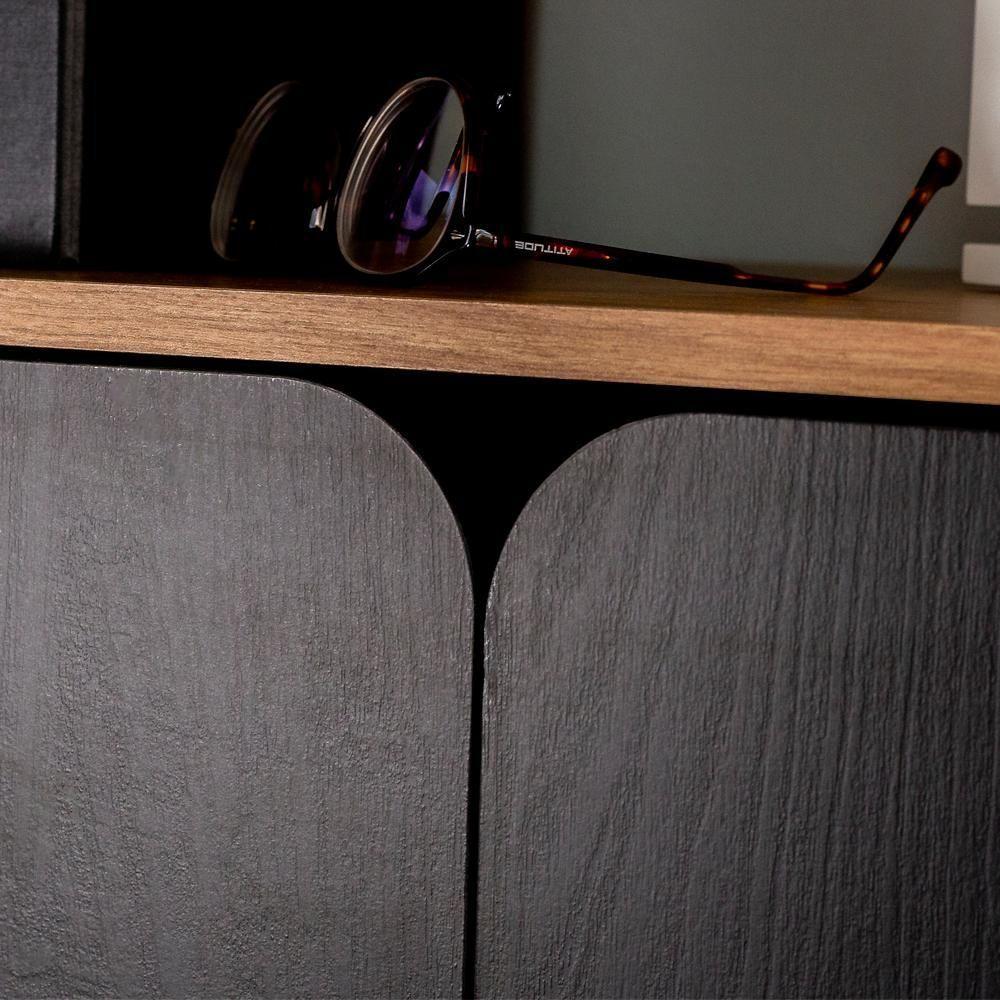 Mesa Escrivaninha Em L 28004 Hanover Nero Artesano Hanover Nero - 6