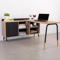 Mesa Escrivaninha Em L 28004 Hanover Nero Artesano Hanover Nero - 9