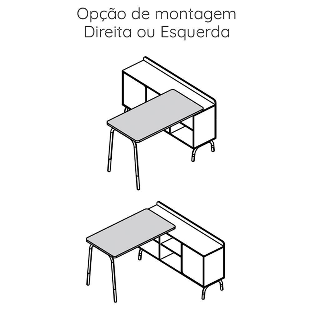 Mesa Escrivaninha Em L 28004 Hanover Branco Artesano Hanover Branco - 5