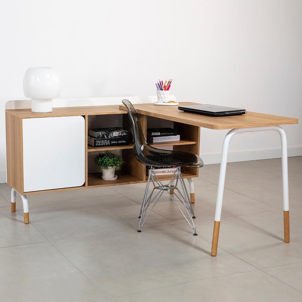 Mesa Escrivaninha Em L 28004 Hanover Branco Artesano Hanover Branco - 9