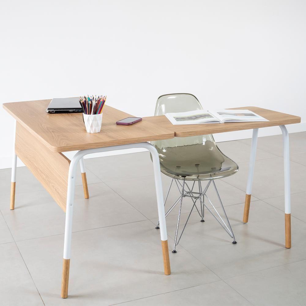 Mesa Escrivaninha Em L 136 Cm 28001 Hanover Branco Artesano Hanover Branco - 9