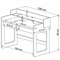 Escrivaninha 2 Gavetas 128 Cm 28000 Hanover Branco Artesano Hanover Branco - 8