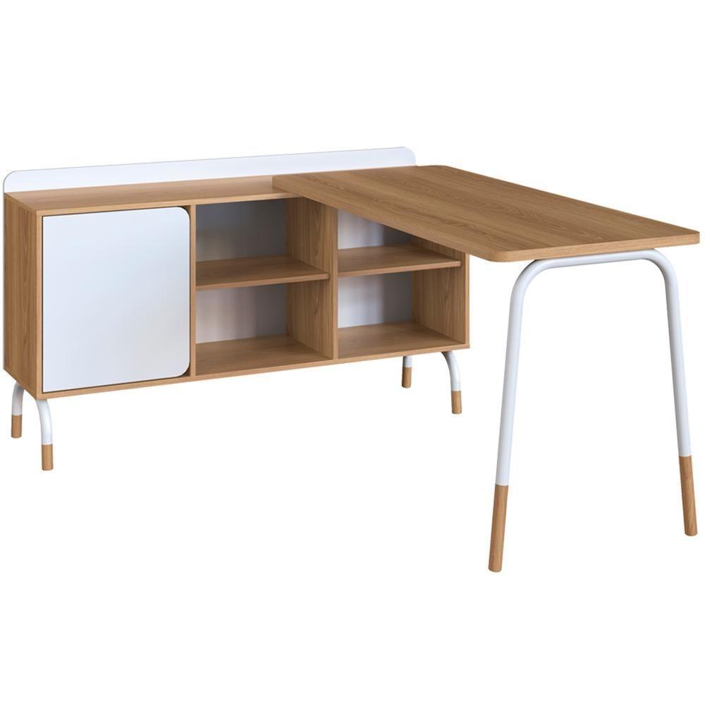 Mesa Escrivaninha Em L 28003 Hanover Branco Artesano Hanover Branco - 1