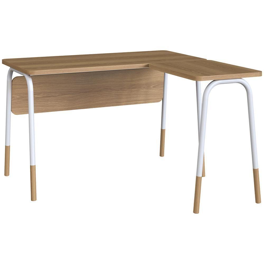Mesa Escrivaninha Em L 120 Cm 28002 Hanover Branco Artesano Hanover Branco - 1