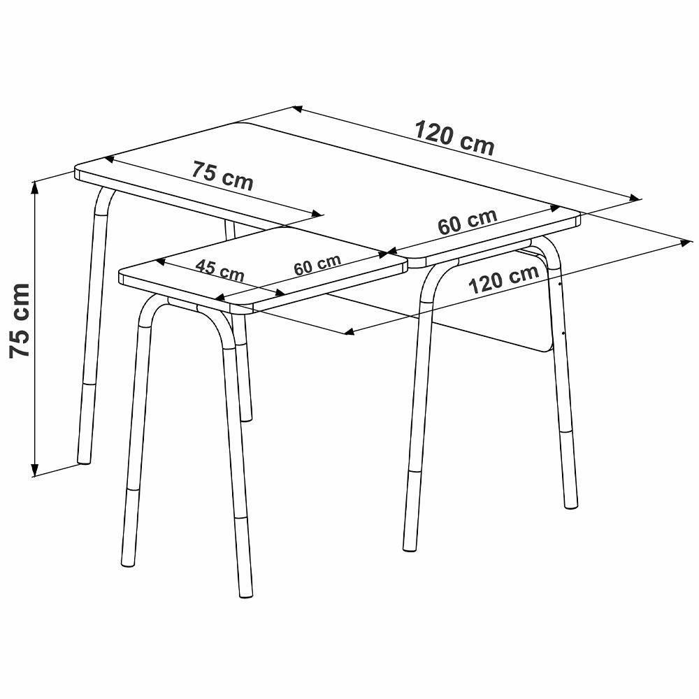 Mesa Escrivaninha Em L 120 Cm 28002 Hanover Branco Artesano Hanover Branco - 8