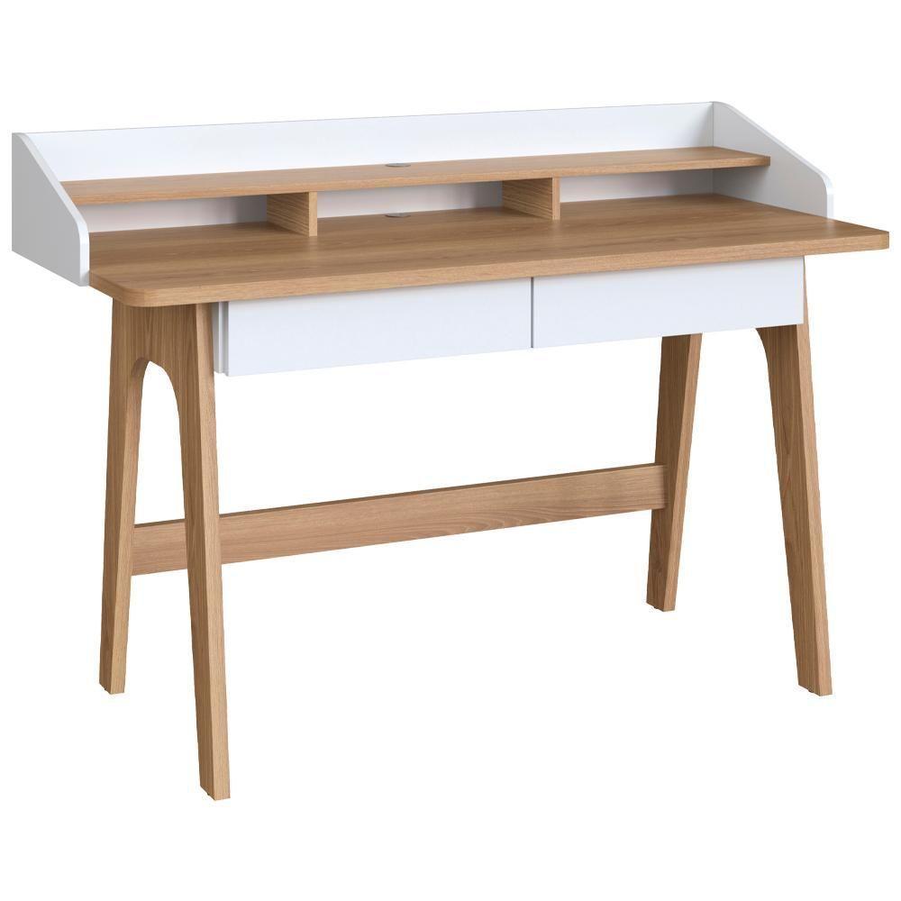 Escrivaninha 2 Gavetas 139 Cm 27999 Hanover Branco Artesano Hanover Branco - 1