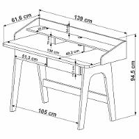 Escrivaninha 2 Gavetas 139 Cm 27999 Hanover Branco Artesano Hanover Branco