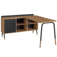 Mesa Escrivaninha Em L 28003 Hanover Nero Artesano Hanover Nero - 1