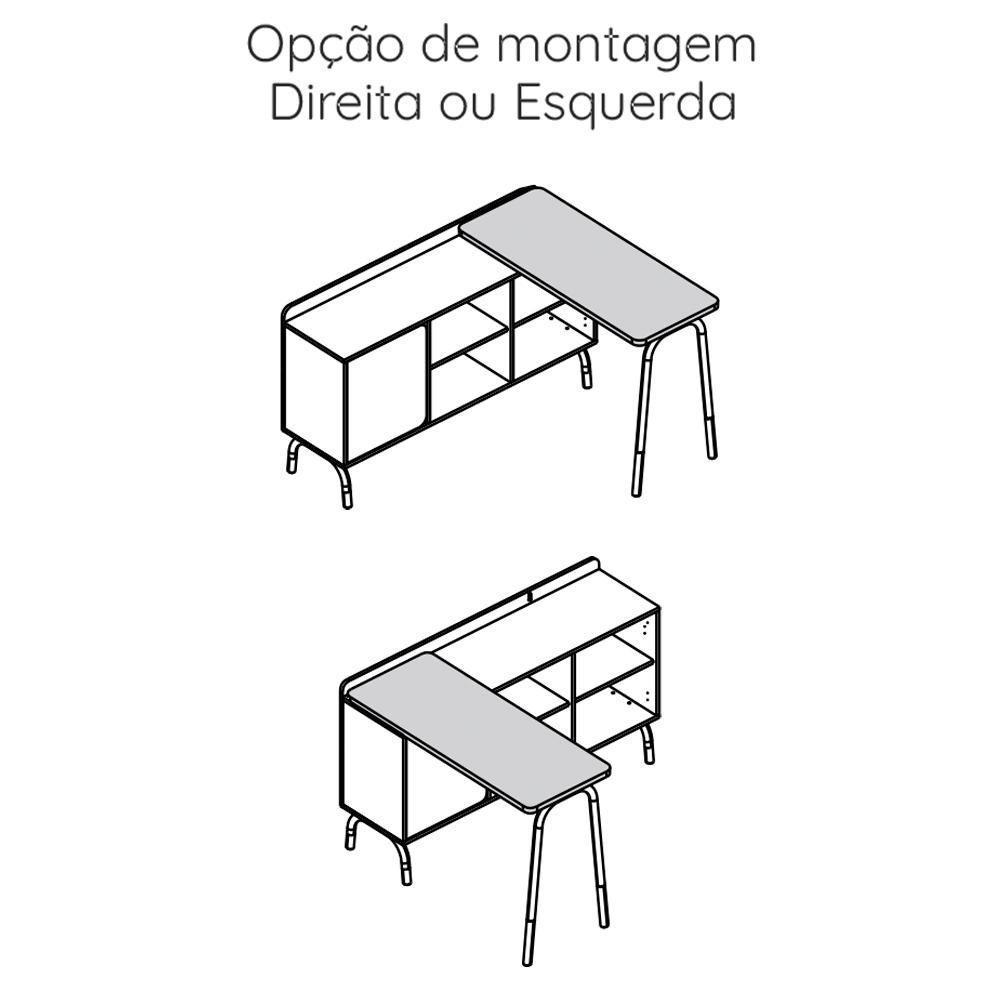 Mesa Escrivaninha Giratoria 28005 Hanover Nero Artesano Hanover Nero - 2