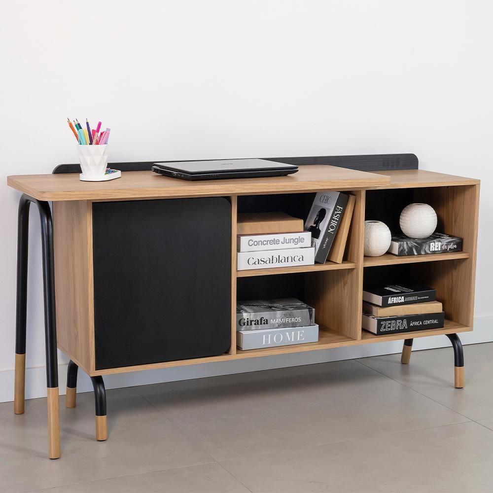 Mesa Escrivaninha Giratoria 28005 Hanover Nero Artesano Hanover Nero - 9