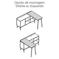 Mesa Escrivaninha Giratoria 28005 Hanover Nero Artesano Hanover Nero - 2