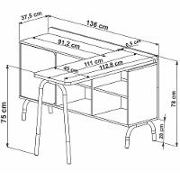 Mesa Escrivaninha Giratoria 28005 Hanover Nero Artesano Hanover Nero - 7
