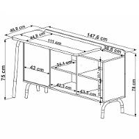 Mesa Escrivaninha Giratoria 28005 Hanover Nero Artesano Hanover Nero - 8