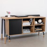 Mesa Escrivaninha Giratoria 28005 Hanover Nero Artesano Hanover Nero - 9