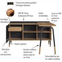 Mesa Escrivaninha Giratoria 28005 Hanover Nero Artesano Hanover Nero - 10