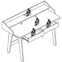 Escrivaninha 2 Gavetas 139 Cm 27999 Hanover Nero Artesano Hanover Nero - 8