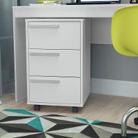 Mesa E Gaveteiro 3 Gavetas Para Escritorio Gamer B29 Branco Novam Branco