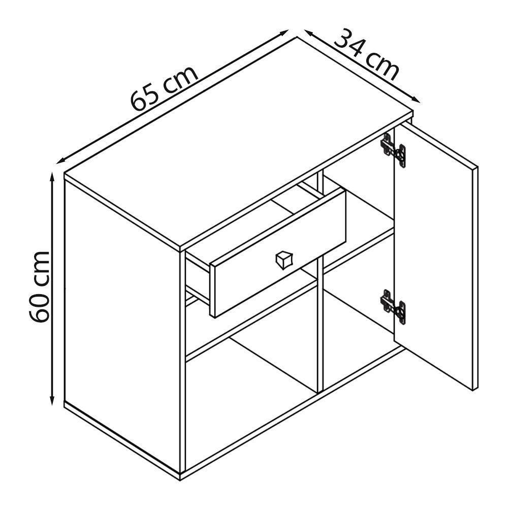 Armario Multiuso 1 Porta E 1 Gaveta B39 Branco Novam Branco - 7