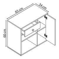 Armario Multiuso 1 Porta E 1 Gaveta B39 Branco Novam Branco - 7