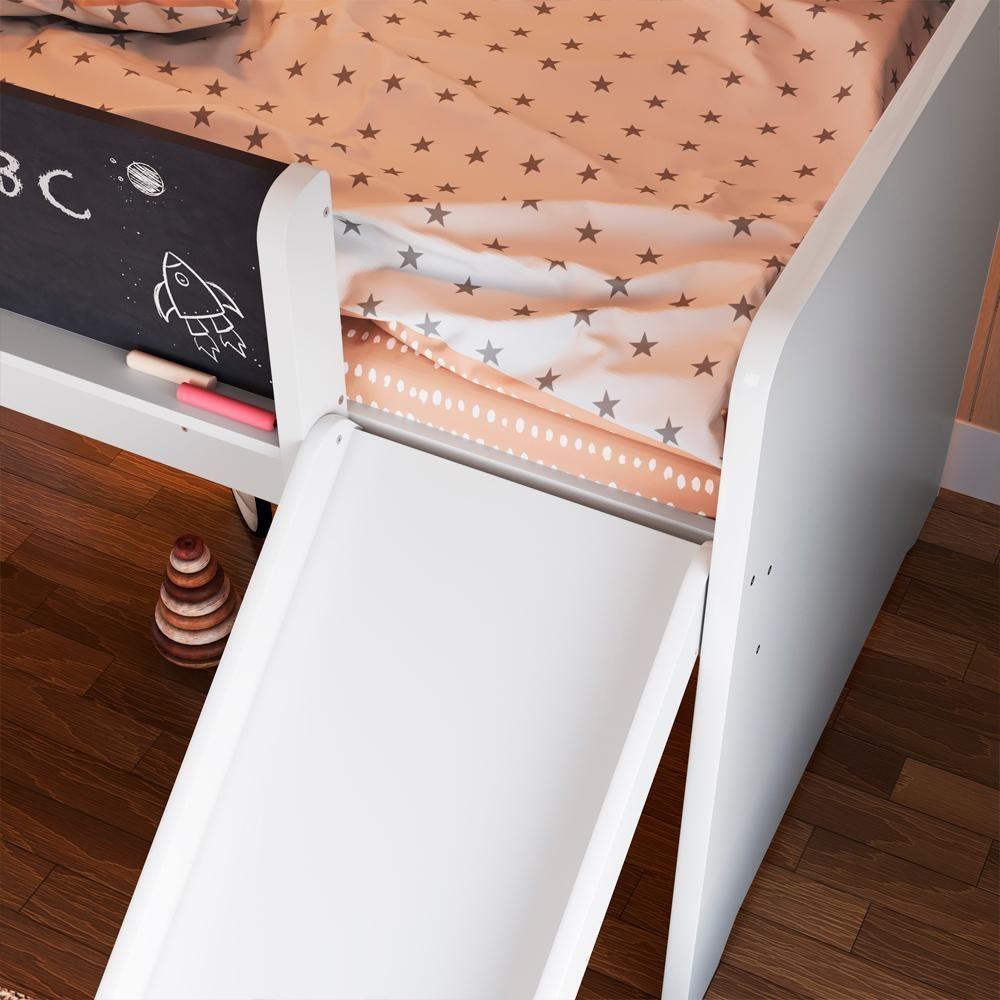 Cama Playground Com Escorregador E Rampa By710 Branco Comm Branco - 4