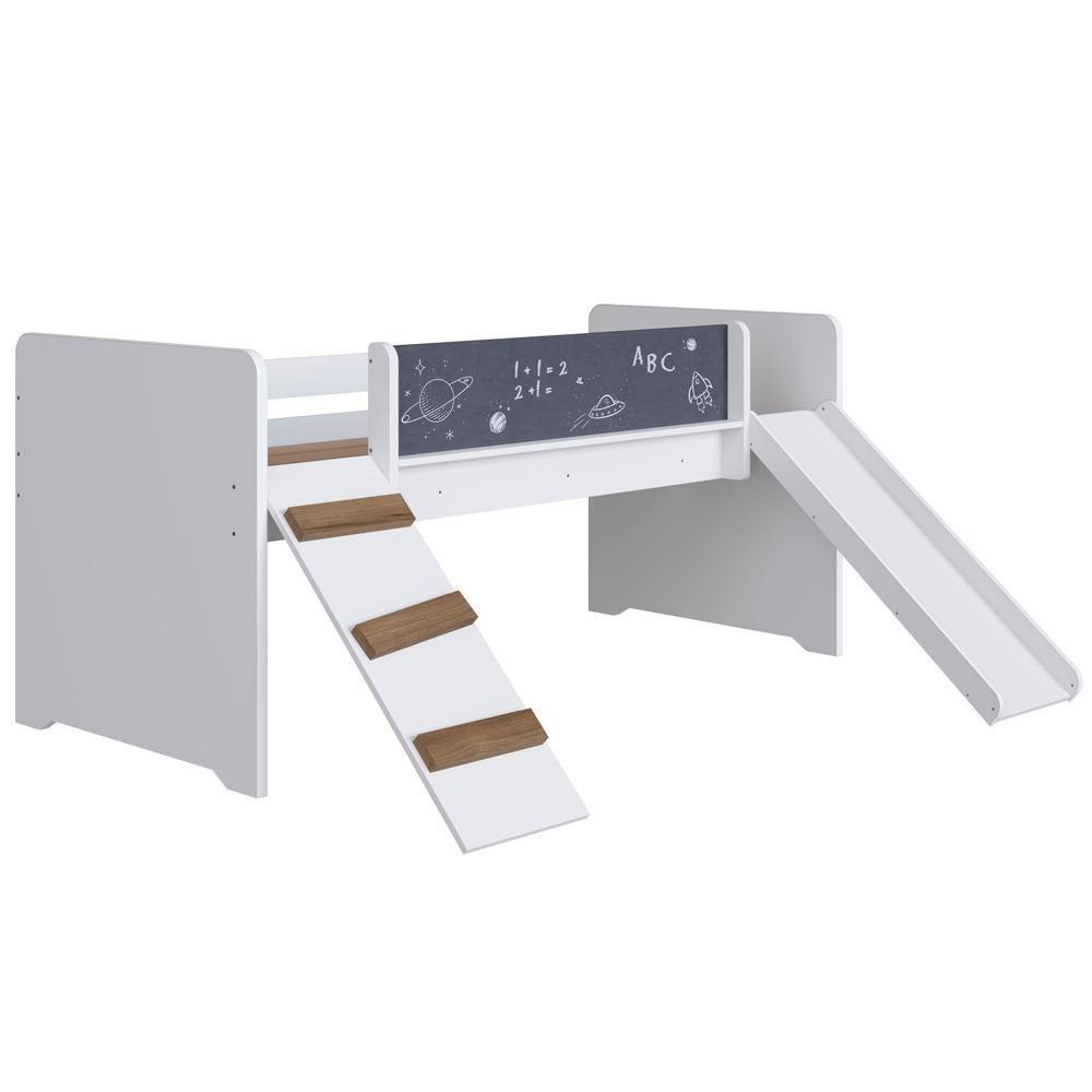 Cama Playground Com Escorregador E Rampa By710 Branco Comm Branco - 8