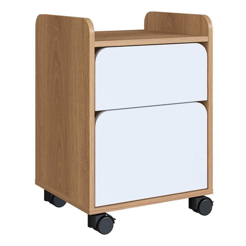 Gaveteiro 2 Gavetas Com Rodízios 27998 Hanover Branco Artesano Hanover Branco - 1