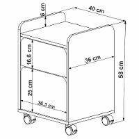 Gaveteiro 2 Gavetas Com Rodízios 27998 Hanover Branco Artesano Hanover Branco - 7