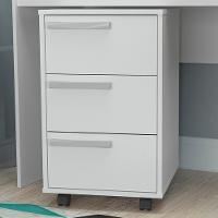 Gaveteiro Para Escritorio Gamer 3 Gavetas E 4 Rodizios Branco B26 Novam Branco - 2