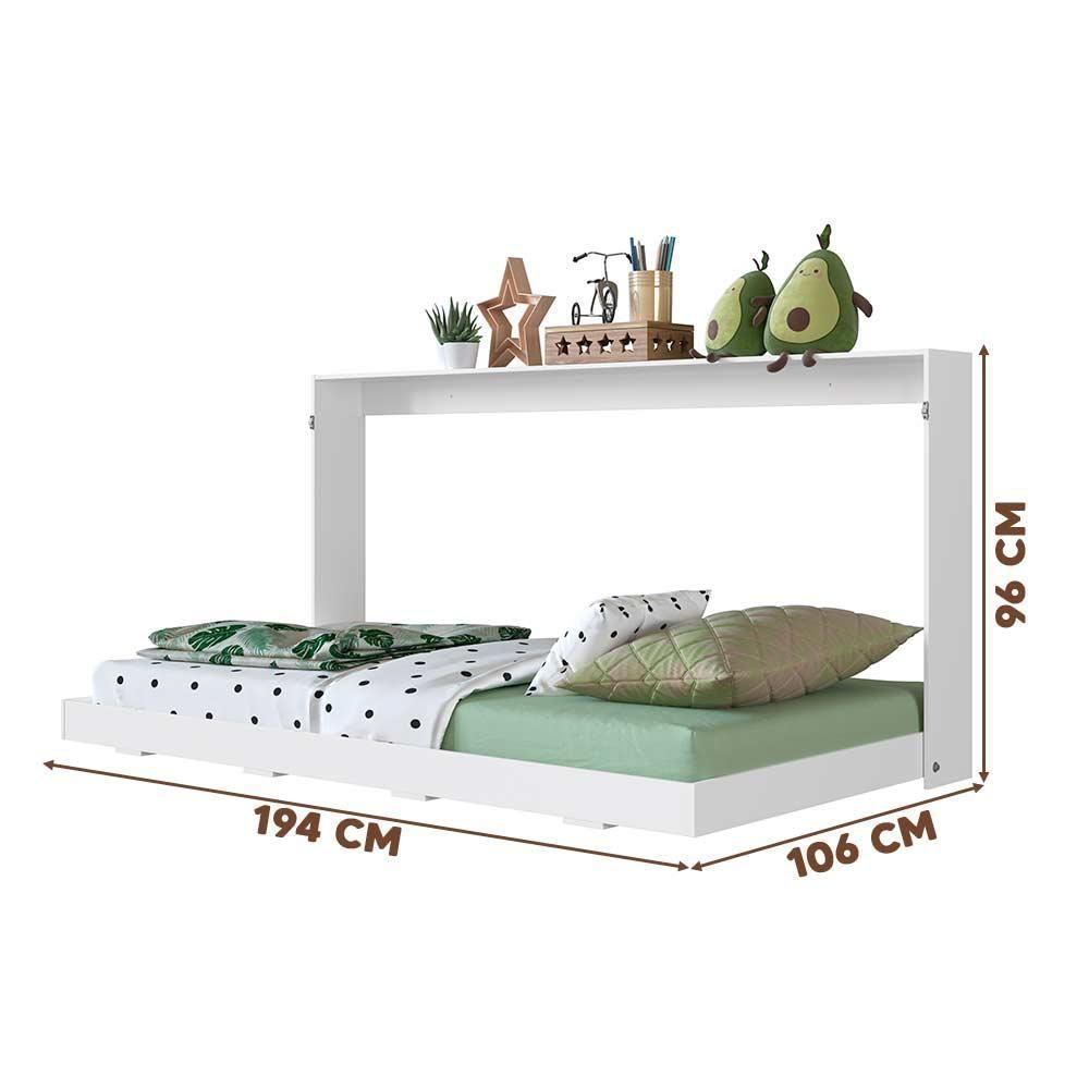Cama De Solteiro Articulada Branco Com Colchão Gazel Jm Móveis - 2