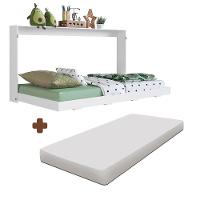 Cama De Solteiro Articulada Branco Com Colchão Gazel Jm Móveis - 1