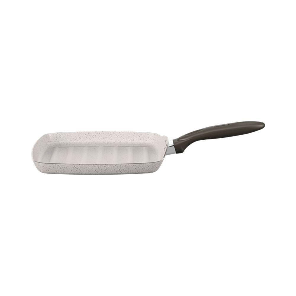 Grill 24 Cm Revestimento Cerâmico Antiaderente Mineral Resist Cor Vanilla Ceramic Life - 1