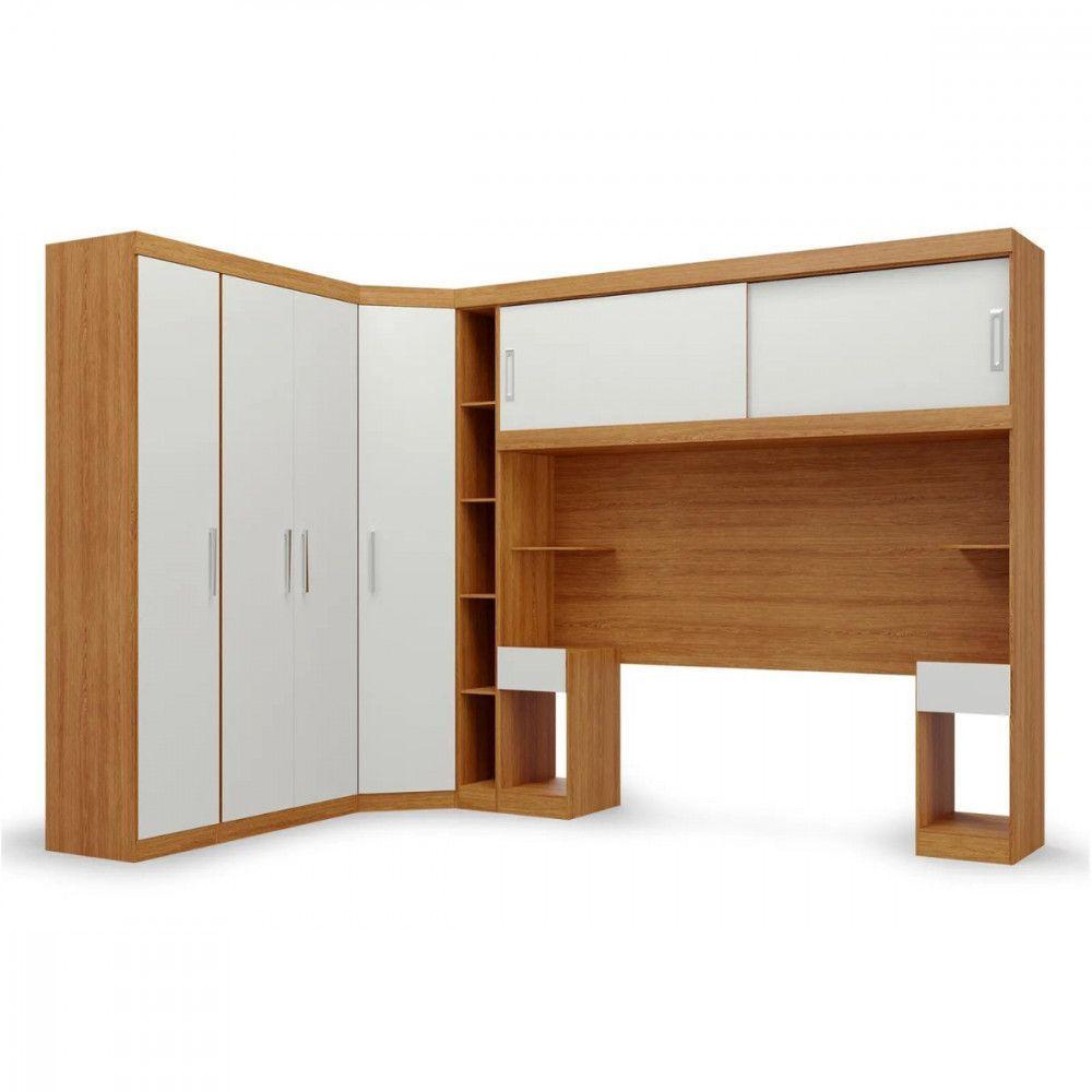 Guarda Roupa De Canto Modulado Casal Freijo Off White Batrol Freijo Com Off White - 8