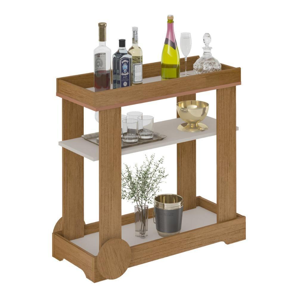 Carrinho Bar Multimóveis Cr50078 Cinamomo/off White Cinamomo/off White - 1