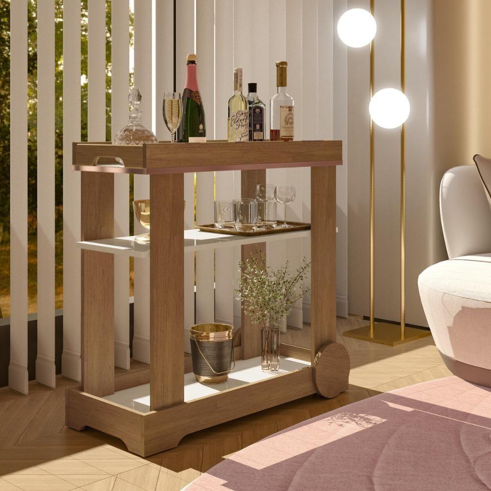 Carrinho Bar Multimóveis Cr50078 Cinamomo/off White Cinamomo/off White - 7