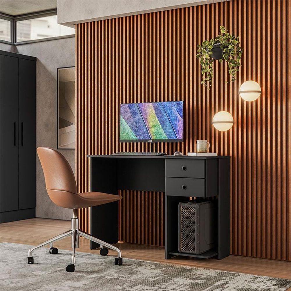 Mesa Escrivaninha 4115 Ambiente Preto Fosco - Qmovi - 1