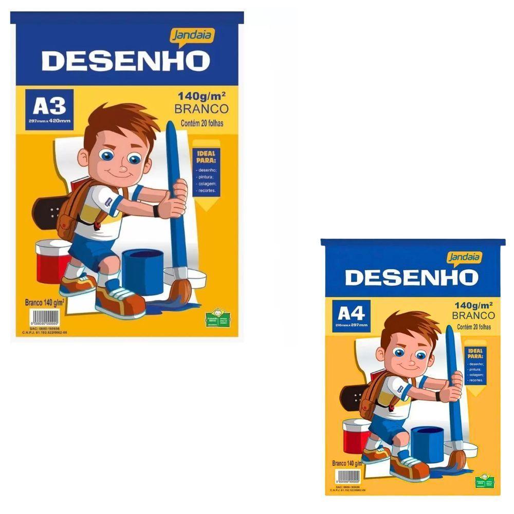 Bloco De Papel Desenho 140g-m 20 Folhas Jandaia A3 (297 X 420mm) - 2