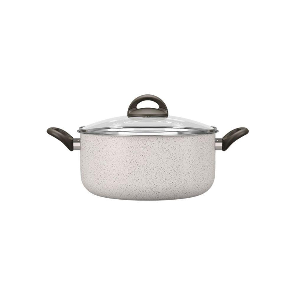 Caçarola Com Tampa 24 Cm Revestimento Cerâmico Antiaderente Mineral Resist Cor Vanilla Ceramic Life - 2